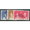 Swaziland - 1937 - Coronation - Set of 3 fine used . SG 25-27 .