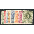 Swaziland - 1938-54 - Geo VI - ½d to 1s fine mint hinged priced as cheapest . SACC 28-35a .