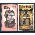 South Africa - 1967 - 450th Anniv of Reformation - Set of 2 mint unhinged . SACC 274-275 .