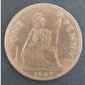 Great Britain - 1967 - Eliz 2 -  1d copper QEII condition see scans ungraded .(Q5016)