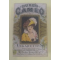 Cigarettes - 1890`s Antique Duke Cameo Cigarette Pack with contents. Very Scarce . So fine.