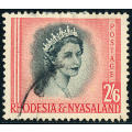 Rhodesia & Nyasaland - 1954 - Defins - 2s 6d black & rose-red fine used . SACC 12 .