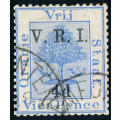 Orange Free State - 1908 - Level Stops - 4d on 4d blue fine used . SACC 107 .