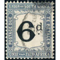 South Africa Postage Dues - 1914 - 1922 - 6d black & slate grey fine used . SACC D 6a .