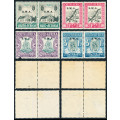 South West Africa - 1935 - 36 - Voortrekker Mem Fund - set of 4 fine mint horiz pairs . 119-122 .