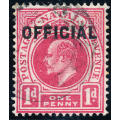 Natal Official Stamps - 1904 - Edw 7 Ovptd - 1d carmine fine used . SACC O2 .