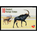 South Africa Stamp Booklets - 1998 - Antelope (R11) Booklet of 10 standard post stamps . SACC 1094 .