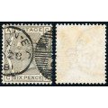 Great Britain - 1873-80 - Victoria - 6d grey plate 17 fine used part C.D.S. & oval bar . SG 147 .