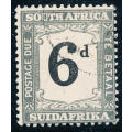 South Africa Postage Dues - 1950-58 - 6d black & slate fine used. D21