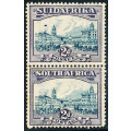 South Africa - 1930 - 45 -  2d blue & violet vert pr. variety blue spot left of tower see photo mint