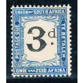 South Africa Postage Dues - 1922-26 - 3d black & blue - mint hinged - SG 15