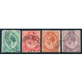 South Africa - 1913 - Geo V - set of 4 coil stamps fine used . SACC 17-20 .