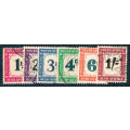 South Africa Postage Dues - 1950-58 - set of 6 fine used - SACC D38-43