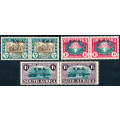 South West Africa - 1939 - Huguenots - set of 3 horizontal pairs fine mint - SACC 138-140