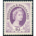 Rhodesia & Nyasaland - 1959-62 - Elizabeth Defins. - 9d violet mint unhinged - SACC 8