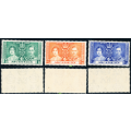 Ascension - 1937 - Coronation - set of 3 mint unhinged . mint unhinged . SG 35-37.
