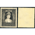 Liechtenstein - 1947 - Death of Princess Elsa - 2F black/ yellow mint hinged. SG 258 .