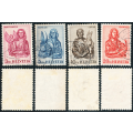 Switzerland - 1961 - St. Oswalds Church Carving - set of 4 fine used . SG 655-658 .