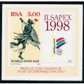 South Africa - 1995 - `Ilsapex 1998` R5 m/sheet mint unhinged . SACC 921 .