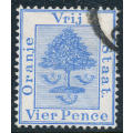 Orange Free State - 1878 - Defins - 4d pale-blue fine used . SG 18 .