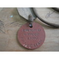 Rhodesian plaque with matching dog tags - signed at the back by members  V Troop