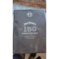 Jack Daniels 150th Anniversary Bottle in Tin with glasses