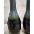 2 x Beautiful Ceramic/Glazed Pottery Vases. 26cm.