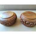 Two Stunningly Beautiful Solid Wood Carved Bowls