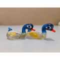 2 x Studio Glass Ducks