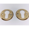 Pair of Vintage Polished Brass Key Hole Covers