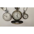 Collection of 3 Pocket Watches including a Roamer (READ DESCRIPTION)