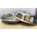 A Superb Large Vintage Stainless Steel Serving Dish with Lid