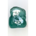 Rare Nori Peter 1935-2009 Alaskan green Art Glass Paper Weight