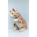 Vintage Hand Painted Ceramic Ornament of a Cat