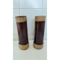 Set of 2 Bamboo Vases