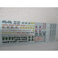 1/32 SCALE WATERSLIDE DECALS MONSTER AND OTHER SPONSERS FOR SLOT CARS AND DIE CAST CARS.