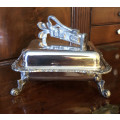 Butter Dish With Bakelite Liner And Golf Bag As Handle (Silver Plate)