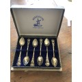 Vintage Made In Holland Nickle Silver Coffee Spoons In Original Box