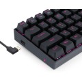 Redragon K630 Dragonborn Pink LED 67-key Design Wired Mechanical Gaming Keyboard Black Edition