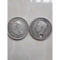 Two South African coins with silver content.
