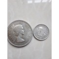 Two South African coins with silver content.