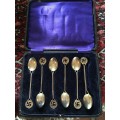 Hallmarked Silver spoons with swastika in original box ( Chester 1908/9)