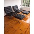 Barcelona Chairs : Pair of Chairs with Ottomans in very good condition