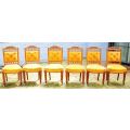 Edwardian Oak Chairs on castors in good condition: Set of 6 ( Bid for the set )