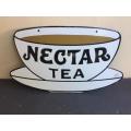 VINTAGE METAL NECTAR TEA SIGN (53 X 33 CM )
