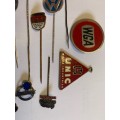 COLLECTION OF PINS AND BADGES ( MOSTLY CAR RELATED )