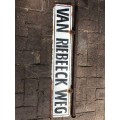 Vintage Van Riebeeck Streetsign ( 90 cm , Doublesided)