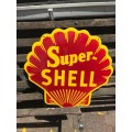 BEAUTIFUL SUPER SHELL ENAMEL SIGN : 50 X 50 CM