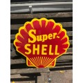 BEAUTIFUL SUPER SHELL ENAMEL SIGN : 50 X 50 CM