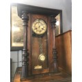 Mahogany Cased Regulator Wall Clock ( 56 x 40 cm )Working condition